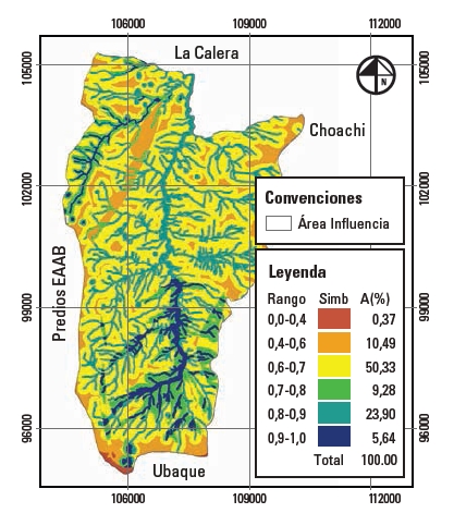 Mapa potencial de hidrología estándar