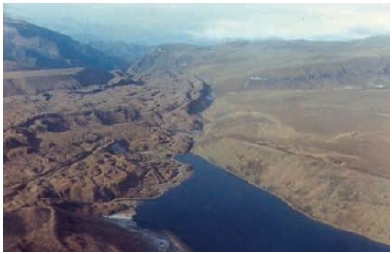 Laguna del Otún, formada por flujos de lava y
morrenas represadas