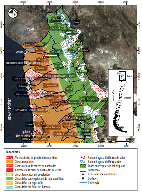 Topoclimas del norte de Chile.