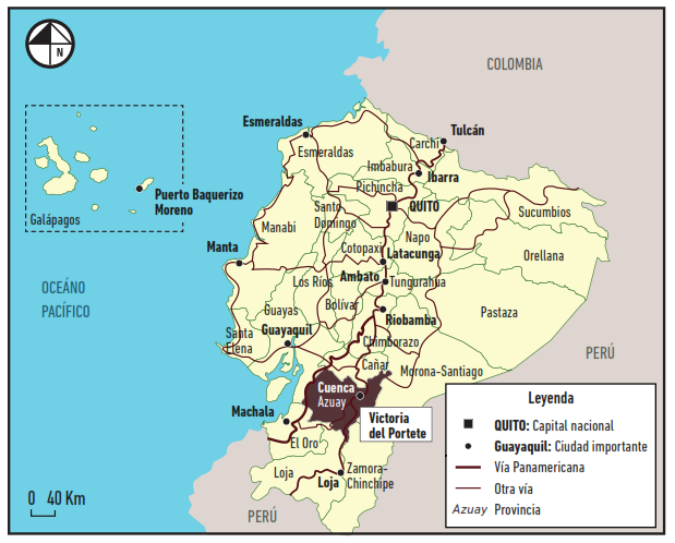 Mapa de ubicación de la zona de estudio.