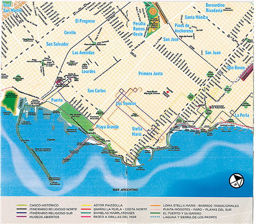 Sector de Mar del Plata puesto a difusión
  por el Emtur del Partido de General  Pueyrredon.