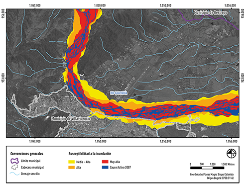 Zonificaci&oacute;n de la susceptibilidad a la inundaci&oacute;n en el r&iacute;o
    Guatiqu&iacute;a.