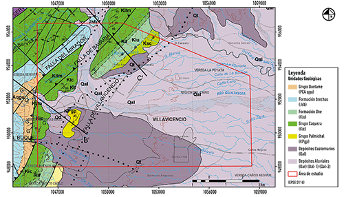 Marco geol&oacute;gico regional del &aacute;rea aleda&ntilde;a al municipio de
    Villavicencio.