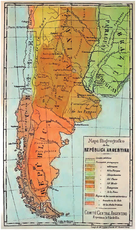Representaci&oacute;n territorial incluyendo la Patagonia como parte de Argentina.
