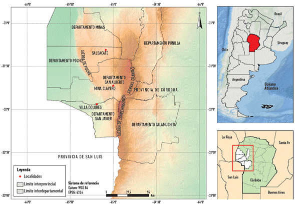 Localización de las localidades de estudio.