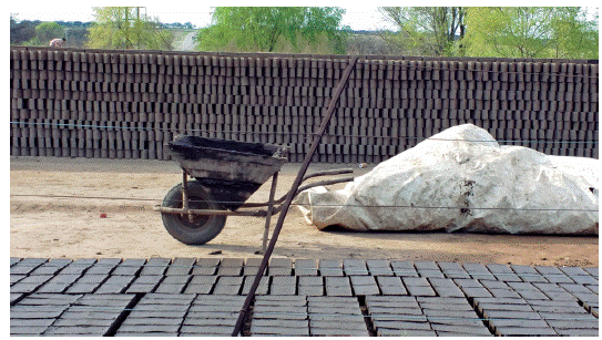 Construcci&oacute;n artesanal de ladrillos.