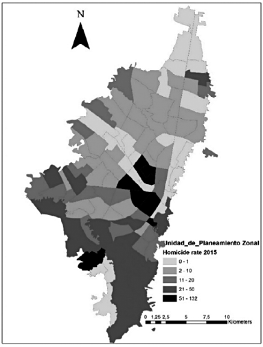 Homicide Rates in Bogotá D.C. 2015