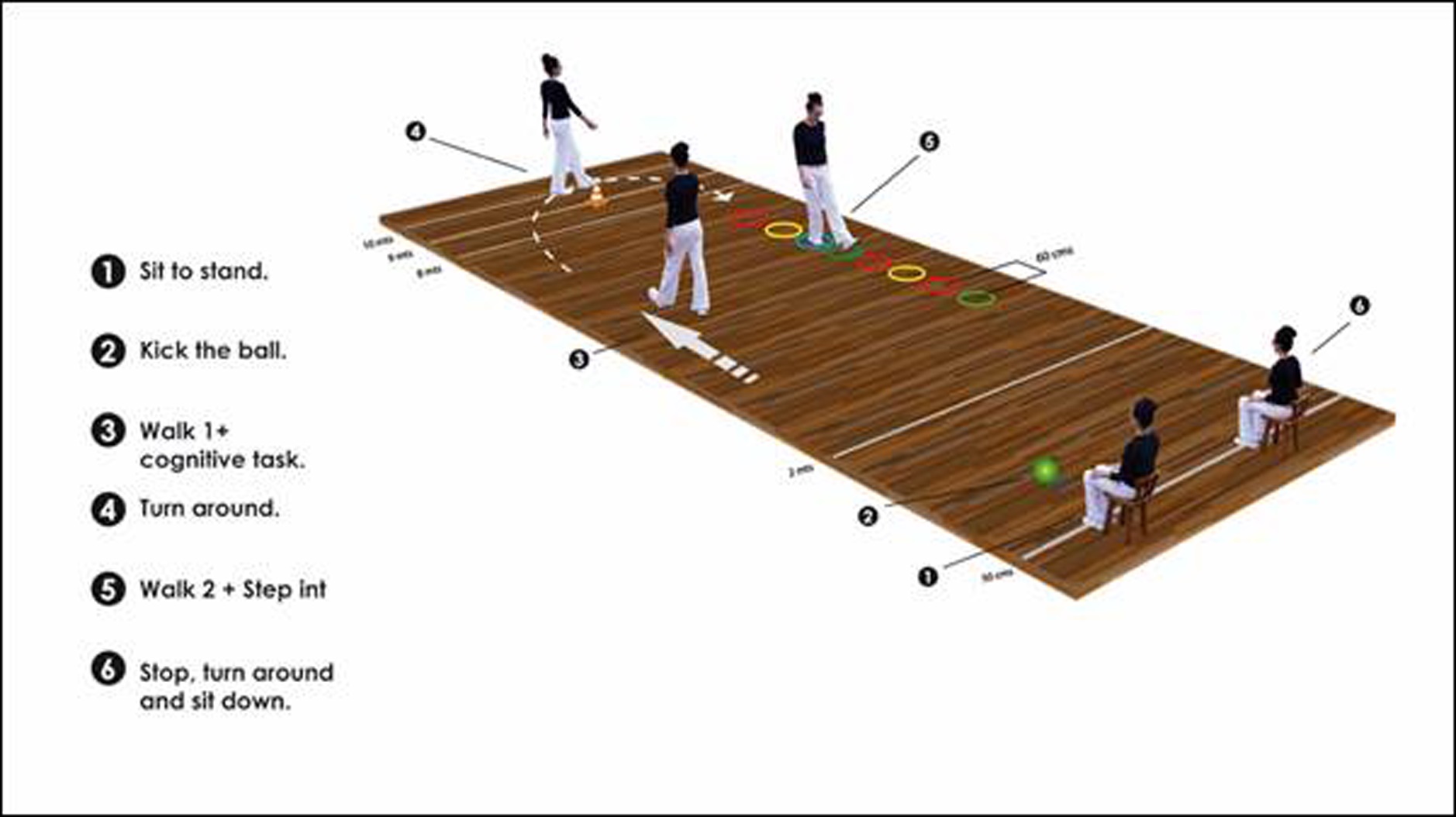 Timed Get Up and Go Test Modified Version (graphic description of test phases). Modifier from Giné Garriga 200916
