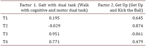 Rotated components factorial analysis matrix