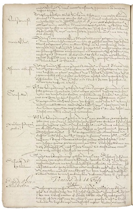 Registros das peti��es de Paulina Paraupaba e de Domingos Fernandes Carapeba aos Estados Gerais, 12-06-1656