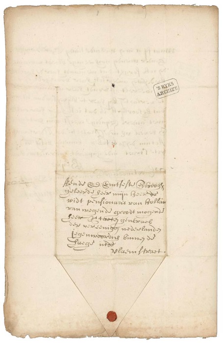 Carta de Ant�nio Paraupaba a Johan de Witt, 30-10-1654, endere�amento