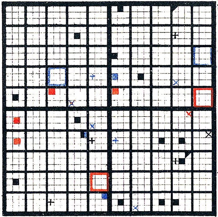 Diagrama preenchido do m�todo Zaba referente ao s�culo I da Era Crist�