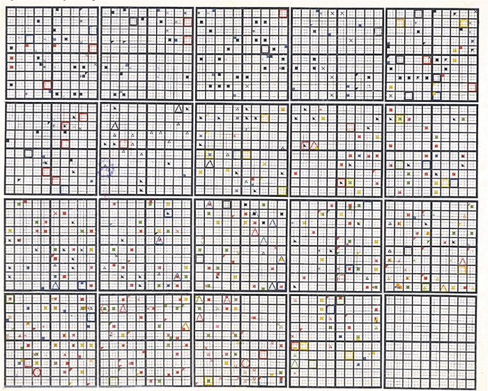 Diagrama preenchido dos dezenove s�culos da Era Crist�