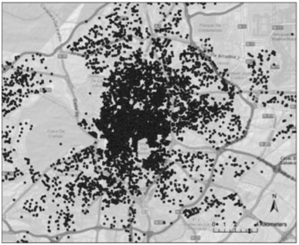 An example: the location of creative industries in Madrid (city)