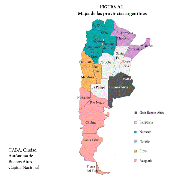 Mapa de las provincias argentinas