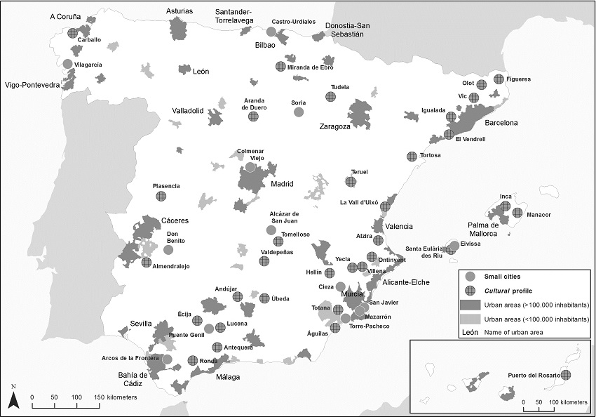 Location of the extra-metropolitan small towns