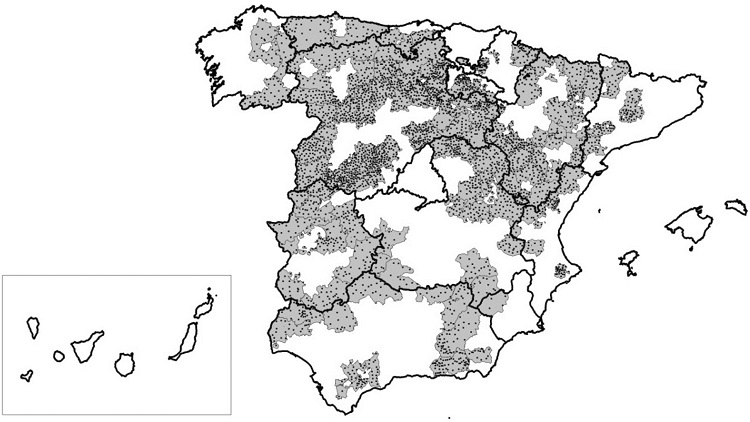 Municipios localizados en Zonas Rurales a Revitalizar