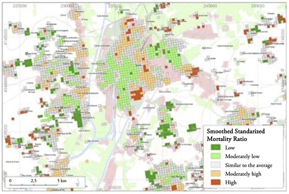 Smoothed Standardized Mortality Ratio (SSMR) in Seville
