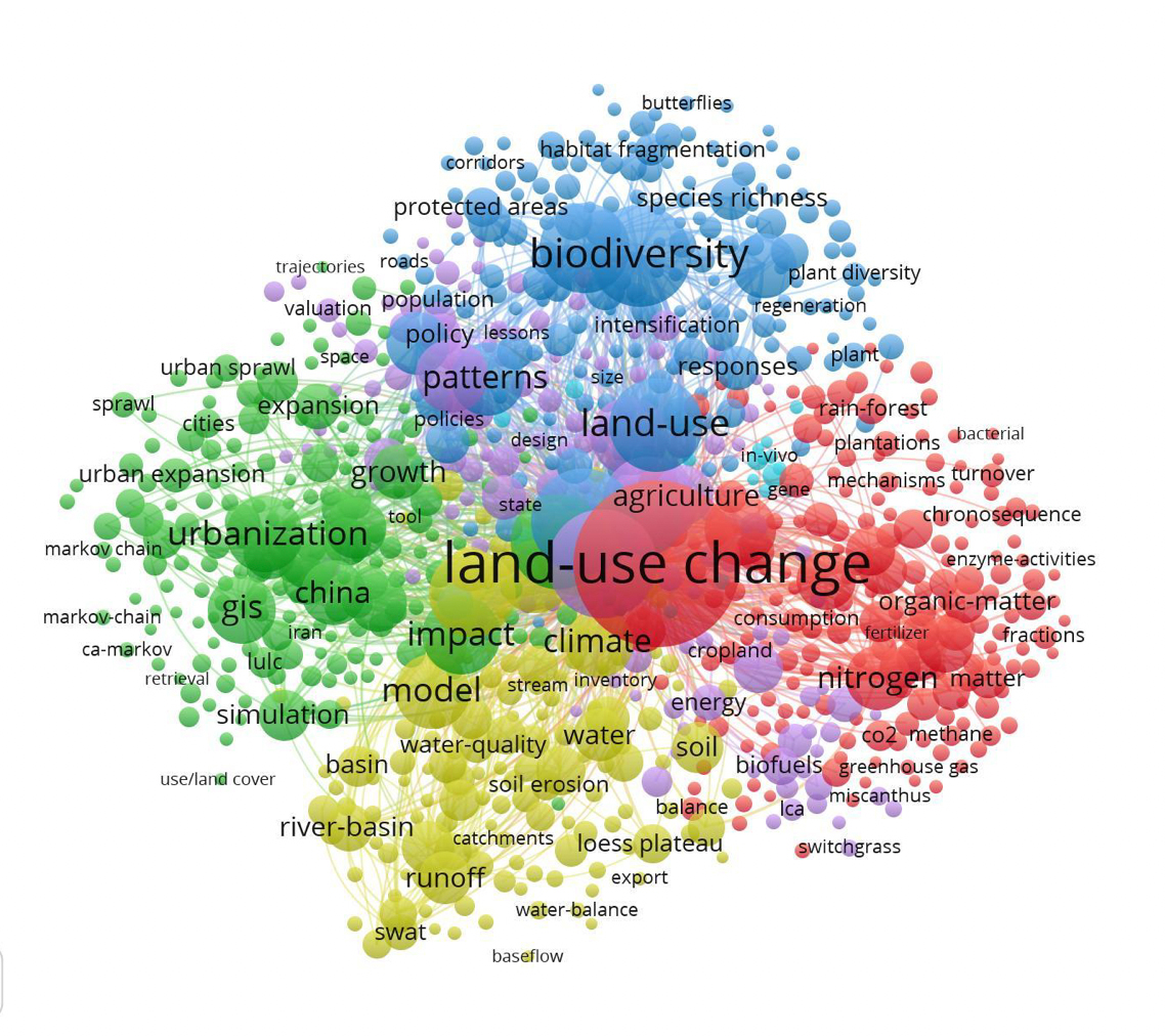 Co-ocurrencia de palabras claves de los registros bibliogr�ficos analizados