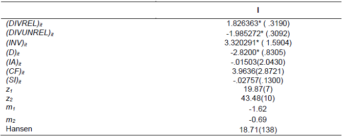 Estimaciones
del exceso de valor sobre las actividades multisegmento relacionada y no
relacionada