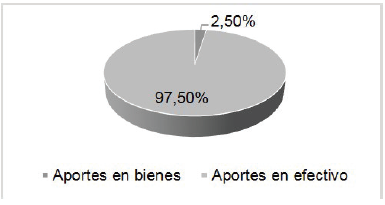 Aportes
de capital en bienes y efectivo