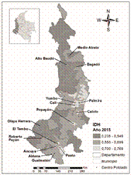 &Iacute;ndice de Desarrollo Humano municipal en la Regi&oacute;n Pacifi co de Colombia 2015