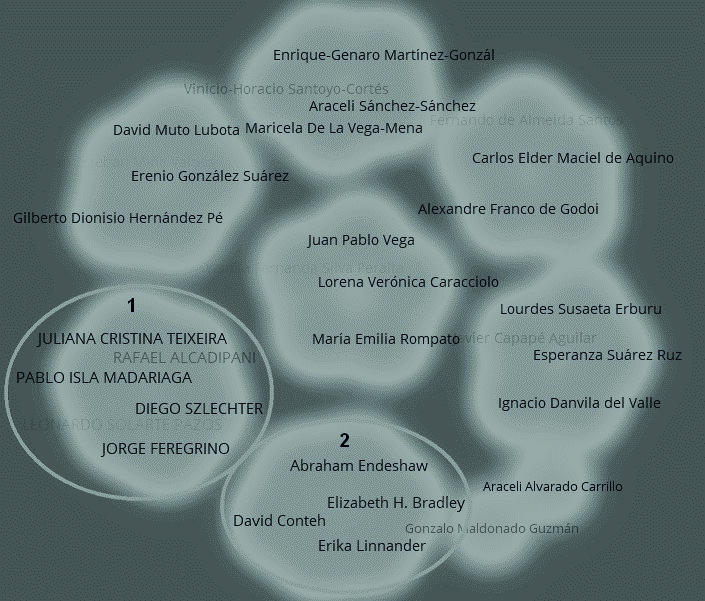 Red de coautora de la produccin cientfica respecto a la calidad de la pre inversin