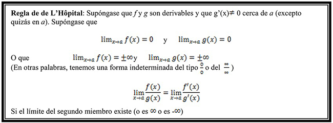 Presentaci&oacute;n del Teorema de L&rsquo;H&ocirc;pital en Stewart (1999)