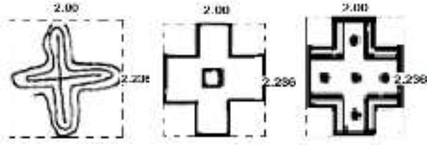 Alojamiento de las cruces semejantes a la de Paquim&eacute; en el rect&aacute;ngulo de lados  y 2