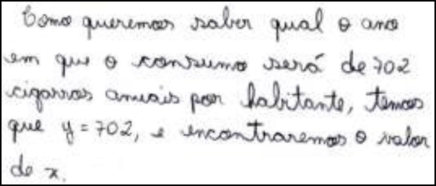 Registro de E1 para a defini&ccedil;&atilde;o do problema para atividade de modelagem
