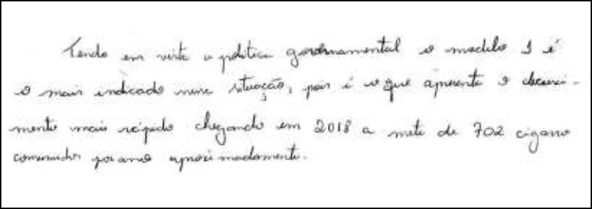 Registro de E1para a Quest&atilde;o 2 do question&aacute;rio