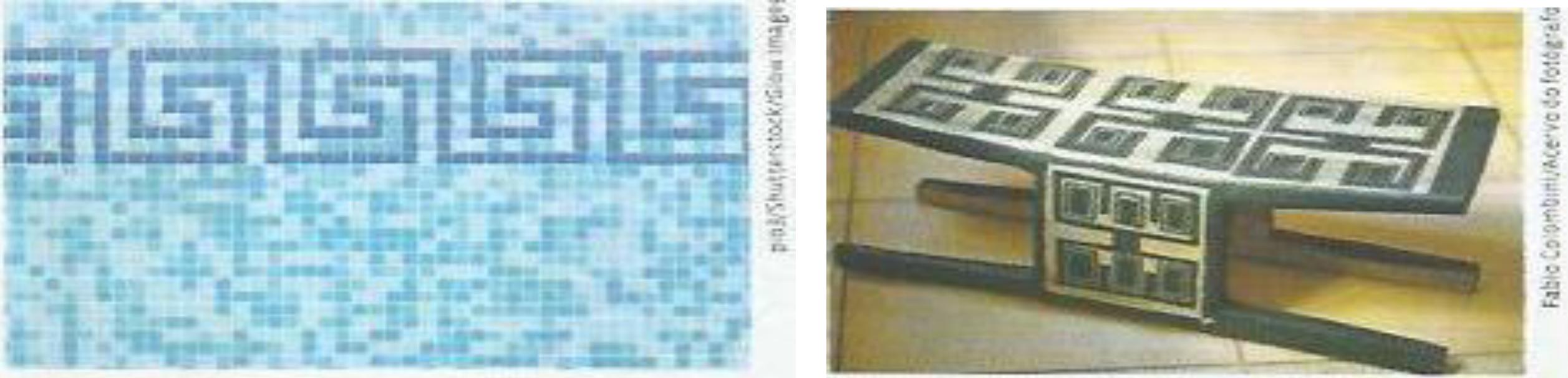 Texto imag&eacute;tico: fotografia de faixa ou fita formada por ornamenta&ccedil;&atilde;o grega e de arte ind&iacute;gena.