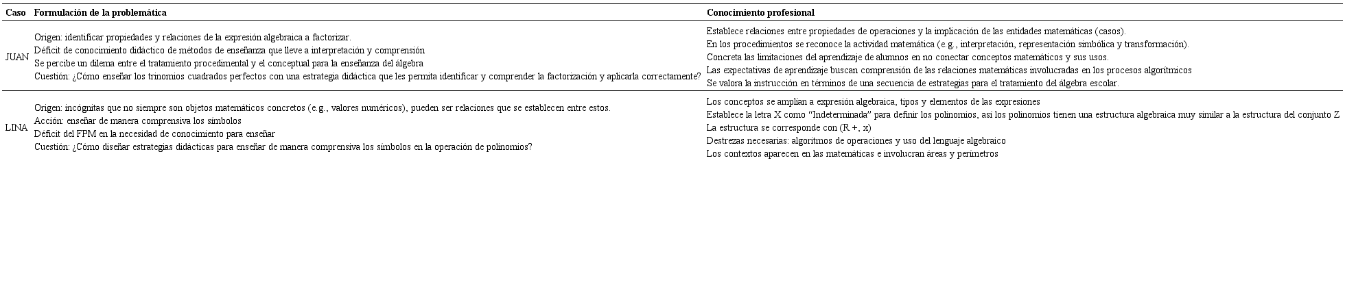 S&iacute;ntesis de las dimensiones de an&aacute;lisis en Fase L