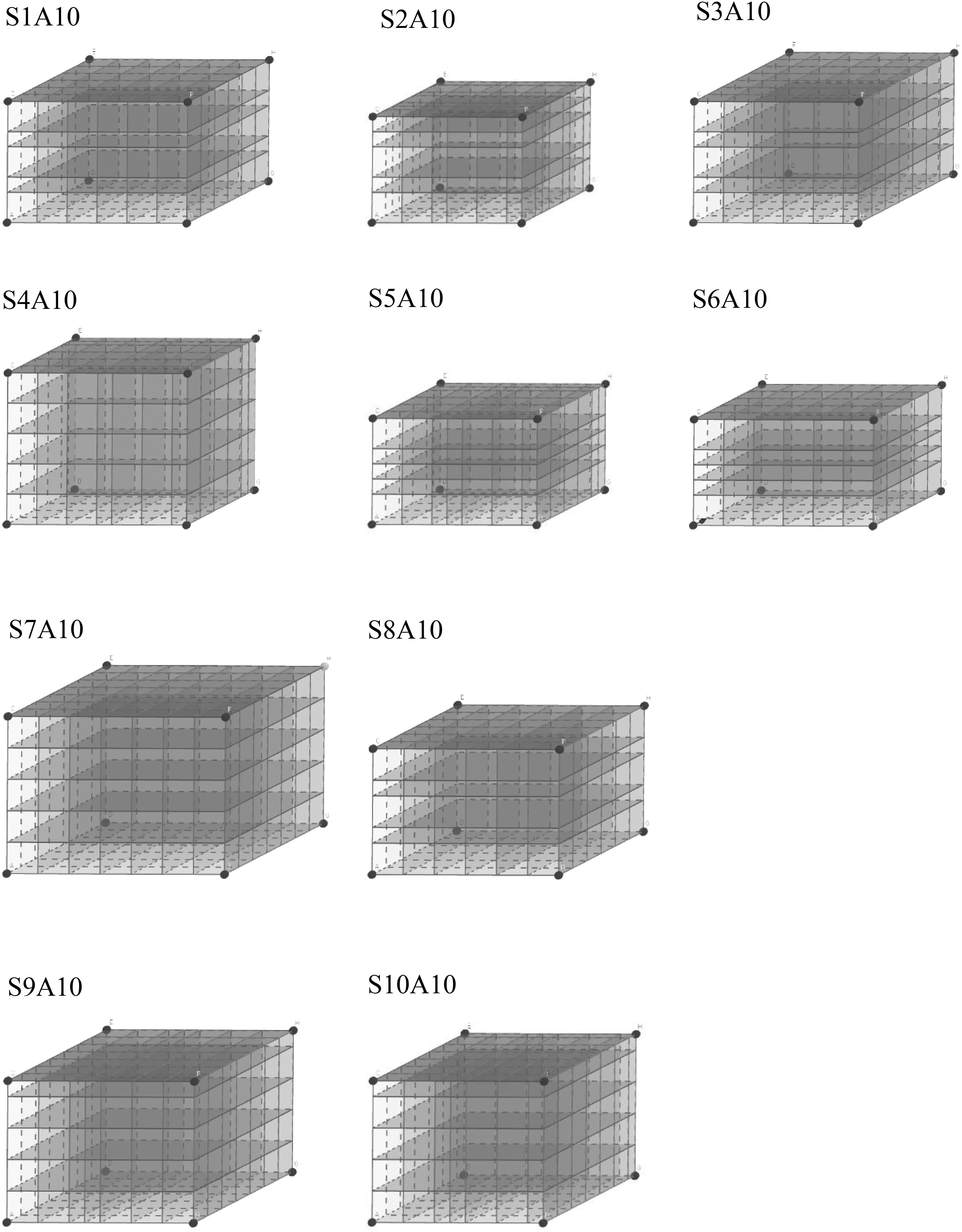 Conjunto dos gr&aacute;ficos tridimensionais descritivos das solu&ccedil;&otilde;es analisadas