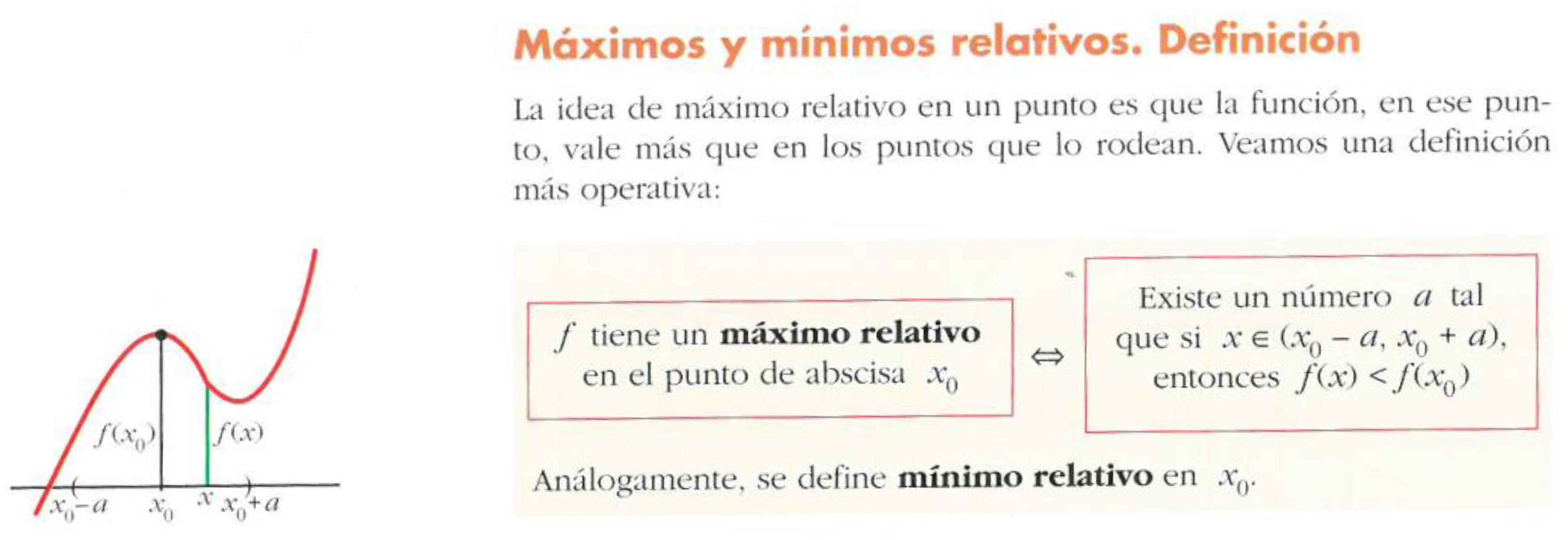 Definici&oacute;n de m&aacute;ximo y m&iacute;nimo