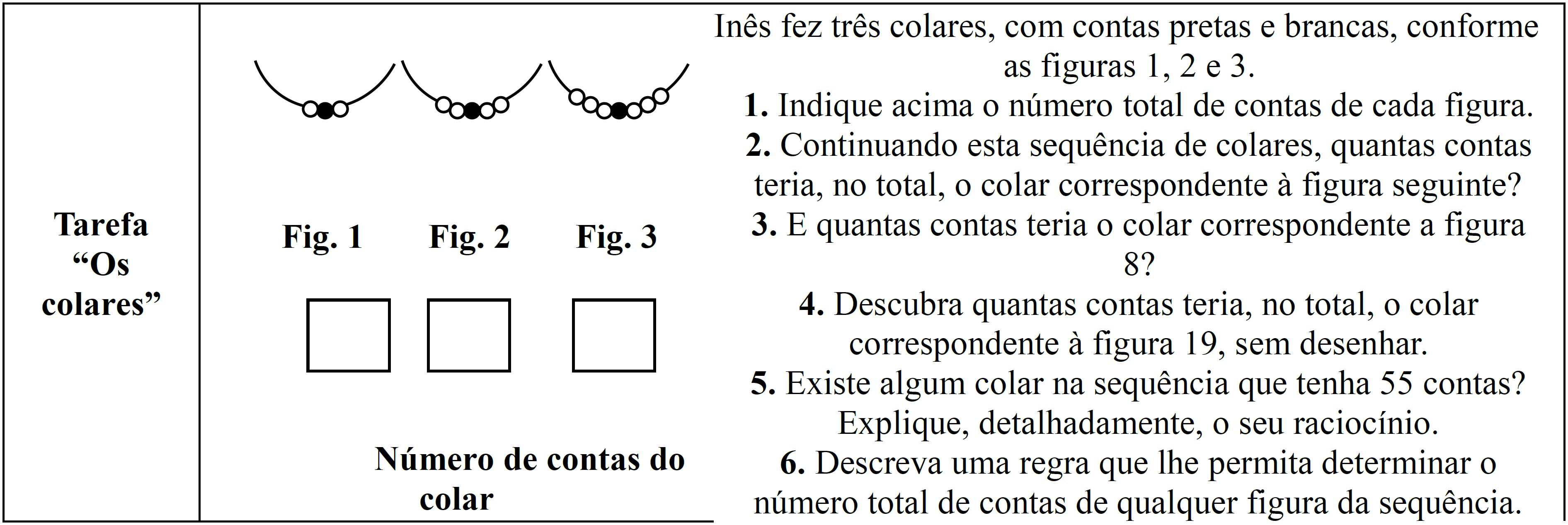 Tarefa &ldquo;Os colares&rdquo;