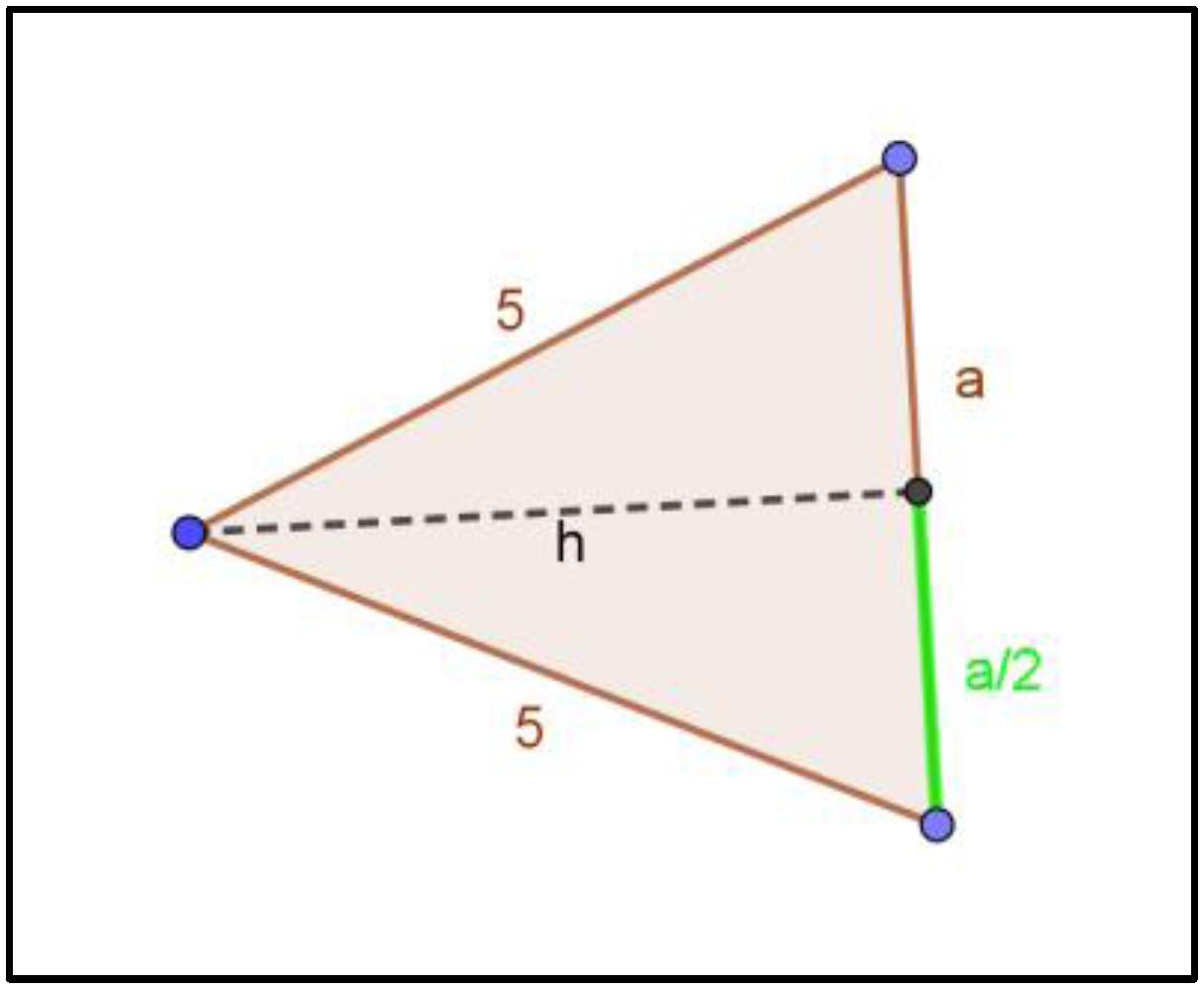 Esquema de la situaci&oacute;n empleado para visualizar la relaci&oacute;n entre la base y la altura (longitudes medidas en cent&iacute;metros)