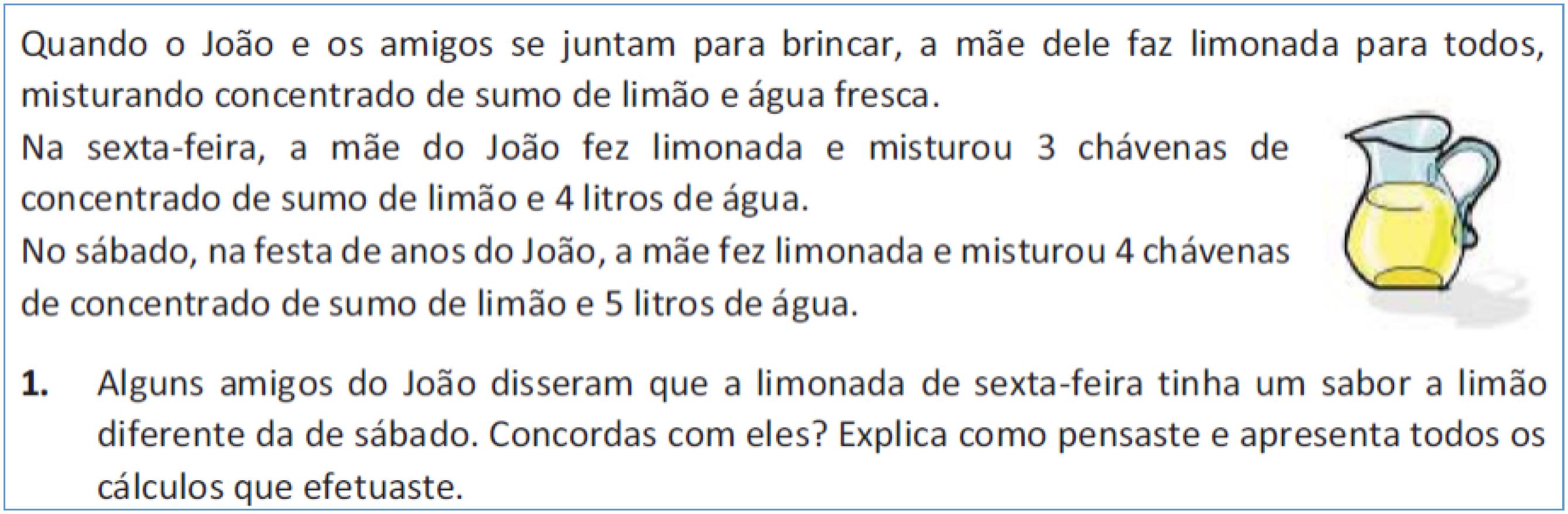 Tarefa 4: Fazer limonadas (problema 1)