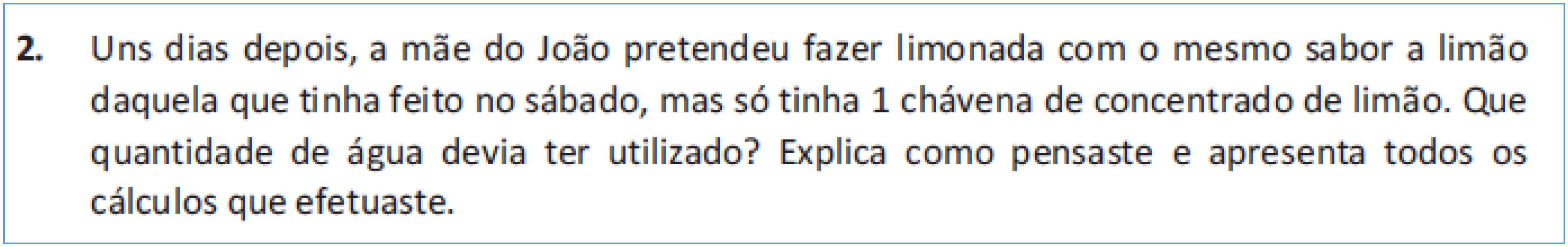 Tarefa 4: Fazer limonadas (problema 2)