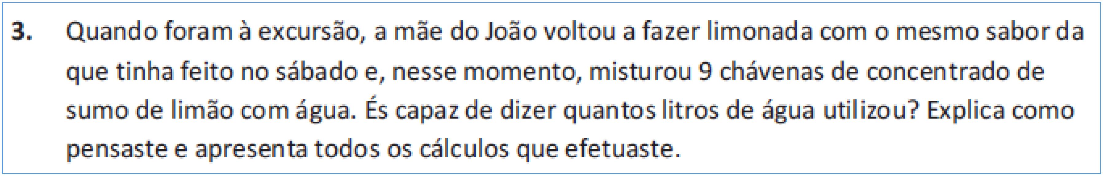 Tarefa 4: Fazer limonadas (problema 3)