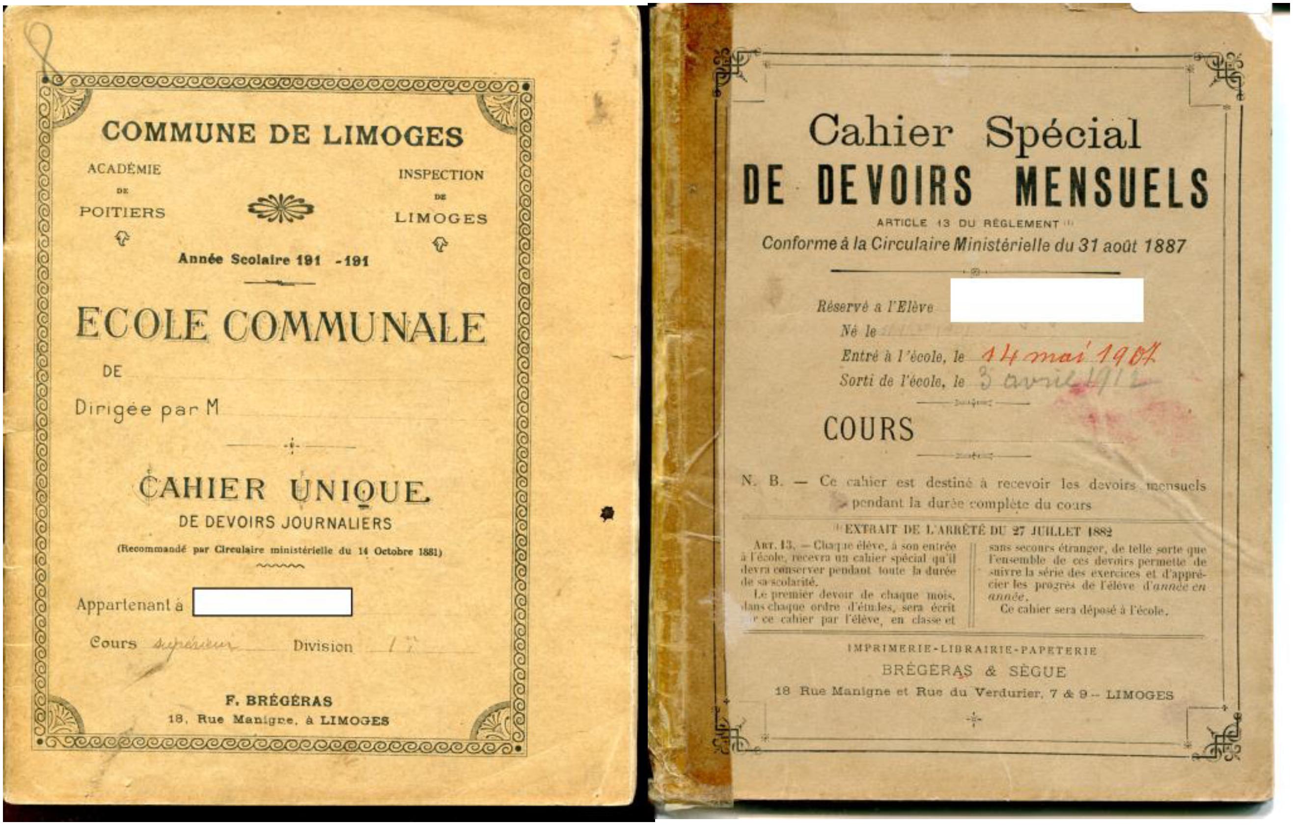 Capas de cadernos de deveres di&aacute;rios e de deveres mensais.