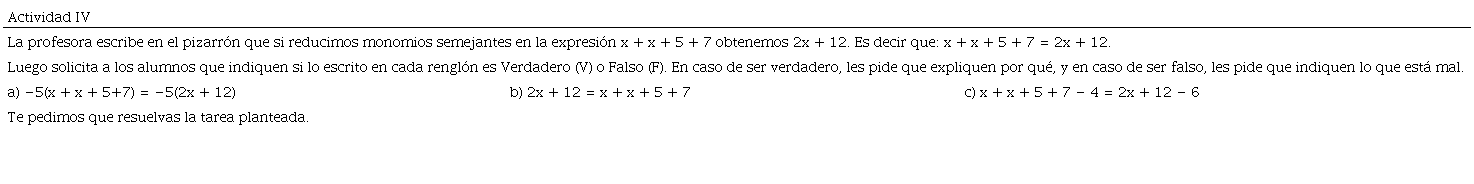 Actividad IV del cuestionario aplicado a los estudiantes