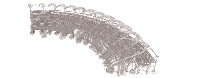 Finite element model of the South  Stand of the
Pascual Guerrero Stadium