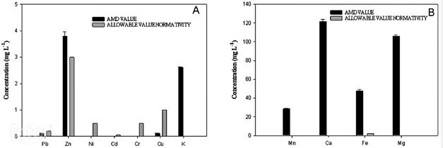 Ions and heavy metals concentrations (A-B) in MAD. 