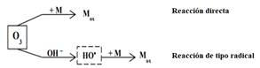 V&iacute;as de reacci&oacute;n del O3. 