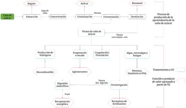 Diagrama de flujo de diferentes alternativas de uso o disposici&oacute;n de la VC.