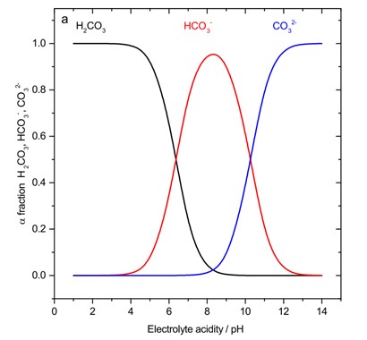 Variaci&oacute;n de la fracci&oacute;n de los iones con respecto al pH. Extra&iacute;da de Morrison et al (2019).
