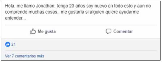 Comentario publicado en el grupo de Facebook. &ldquo;Yo tambi&eacute;n soy asexual - Argentina&rdquo; el 29/11/2017