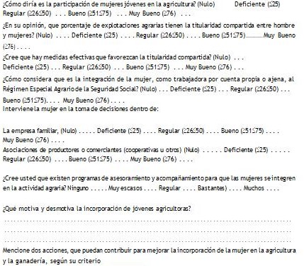 Incorporaci�n de la mujer a la agricultura y la ganader�a (IAGP)