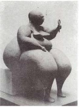 Miguel Ángel Bondone, Mujer con espejo, terracota.